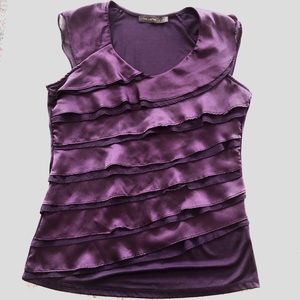 THE LIMITED Purple ruffle tank